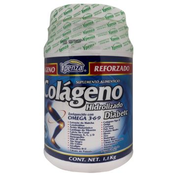 POLVO COLAGENO HIDROLIZADO  DIABETEC  NATURAL. 1.100KG* Colageno Reforzado Enriquecido con Omega 3-6-9 1x24