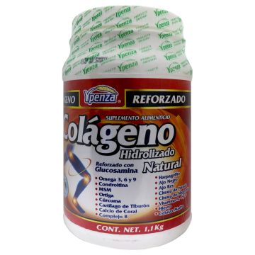 POLVO COLAGENO HIDROLIZADO NATURAL 1.100 KG*  Colageno Reforzado con Glucosamina 1x24